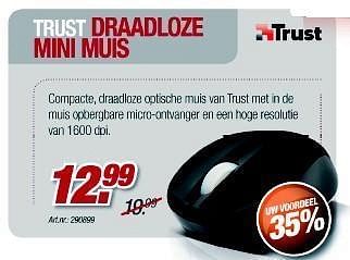 Promotions Trust draadloze mini muis - Trust - Valide de 04/01/2012 à 31/01/2012 chez Auva
