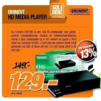 Promoties Eminent hd media player - Eminent - Geldig van 04/01/2012 tot 31/01/2012 bij Auva
