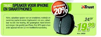 Promoties Trust speaker voor iphone en smartphones - Trust - Geldig van 04/01/2012 tot 31/01/2012 bij Auva