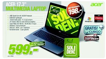 Promoties Acer multimedia laptop - Acer - Geldig van 04/01/2012 tot 31/01/2012 bij Auva