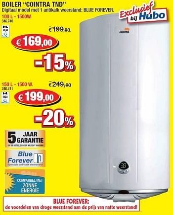 Promoties Boiler cointra tnd - Huismerk - Hubo  - Geldig van 04/01/2012 tot 15/01/2012 bij Hubo