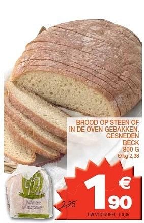 Promoties Brood op steen of in de oven gebakken, gesneden beck - Huismerk - Champion - Geldig van 24/01/2012 tot 29/01/2012 bij Champion