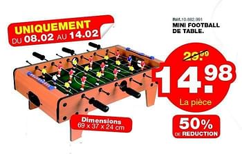 Promotions Mini football de table. - Produit maison - Maxi Toys - Valide de 30/01/2012 à 26/02/2012 chez Maxi Toys