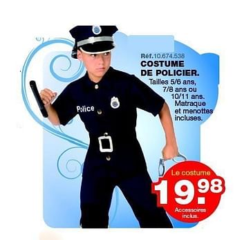 Promoties Costume de policier - Huismerk - Maxi Toys - Geldig van 30/01/2012 tot 26/02/2012 bij Maxi Toys