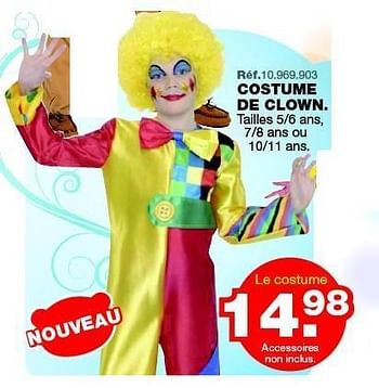 Promotions Costume de clown - Produit maison - Maxi Toys - Valide de 30/01/2012 à 26/02/2012 chez Maxi Toys