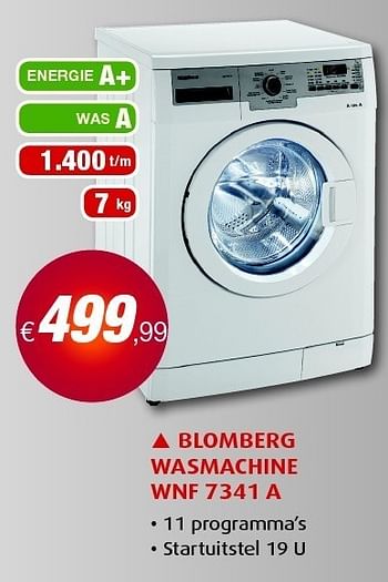 Peer Goedkeuring richting Blomberg Blomberg wasmachine wnf 7341 a - Promotie bij ElectronicPartner