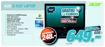 Promoties Laptop - Acer - Geldig van 01/02/2012 tot 29/02/2012 bij Auva