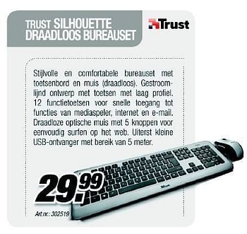 Promoties Silhouette draadloos bureauset - Trust - Geldig van 01/02/2012 tot 29/02/2012 bij Auva