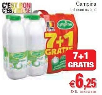 Promoties Campina lait demi-écrémé - Campina - Geldig van 07/02/2012 tot 12/02/2012 bij Intermarche