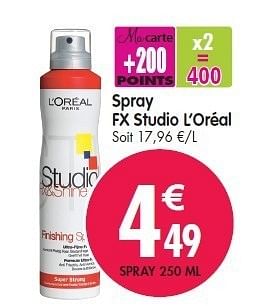 Promotions Spray fx studio l`oréal - L'Oreal Paris - Valide de 08/02/2012 à 14/02/2012 chez Match