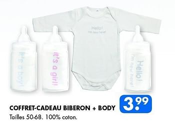 Promotions Coffret-cadeau biberon + body - Produit maison - Zeeman  - Valide de 11/02/2012 à 25/02/2012 chez Zeeman