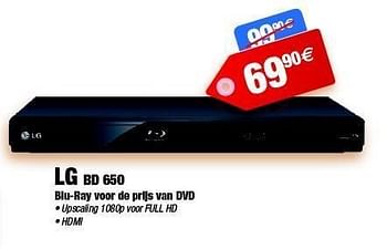 Promoties Lg bd 650 blu-ray voor de prijs van dvd - LG - Geldig van 13/02/2012 tot 14/03/2012 bij Photo Hall