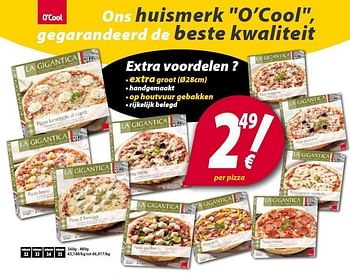 Promoties 13 authentieke italiaanse pizza`s - Huismerk - O'Cool  - Geldig van 14/02/2012 tot 20/02/2012 bij O'Cool