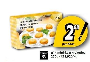 Promoties ±14 mini-kaaskroketjes - Huismerk - O'Cool  - Geldig van 14/02/2012 tot 20/02/2012 bij O'Cool