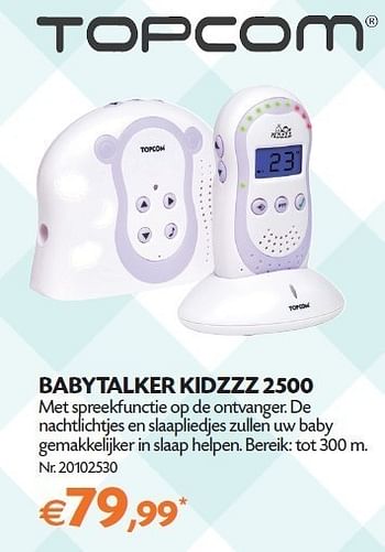 Promoties Babytalker kidzzz 2500 - Topcom - Geldig van 14/02/2012 tot 05/03/2012 bij Fun