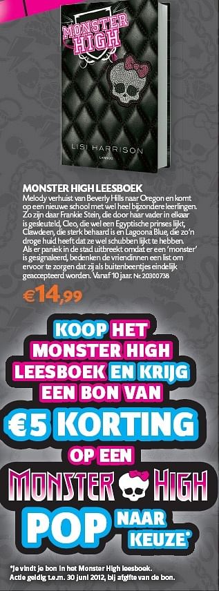 Promoties Monster high leesboek - Monster High - Geldig van 14/02/2012 tot 30/06/2012 bij Fun