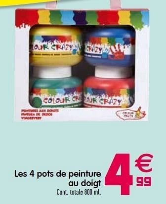 Promotions Les 4 pots de peinture au doigt - Produit maison - Gifi - Valide de 14/02/2012 à 22/02/2012 chez Gifi