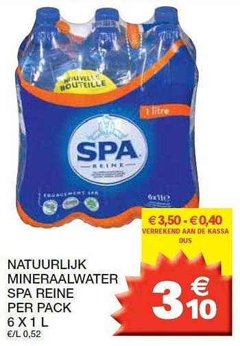 Promoties Natuurlijk mineraalwater spa reine - Spa - Geldig van 14/02/2012 tot 26/02/2012 bij Champion