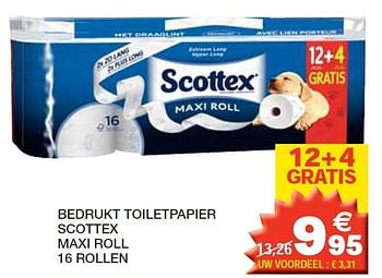 Promoties Bedrukt toiletpapier scottex maxi roll - Scottex - Geldig van 14/02/2012 tot 26/02/2012 bij Champion
