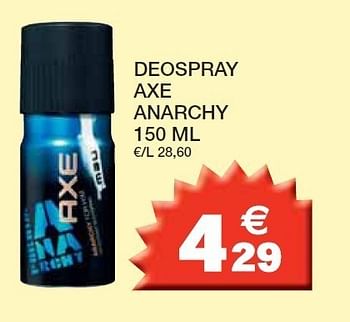 Promoties Deospray axe anarchy - Axe - Geldig van 14/02/2012 tot 26/02/2012 bij Champion