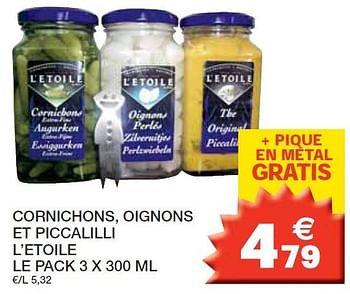 Promoties Cornichons, oignons et piccalilli l`etoile - L'Etoile  - Geldig van 14/02/2012 tot 26/02/2012 bij Champion