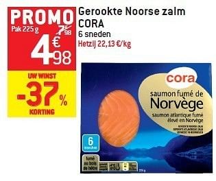 Promoties Gerookte noorse zalm cora - Cora - Geldig van 15/02/2012 tot 21/02/2012 bij Match Food & More