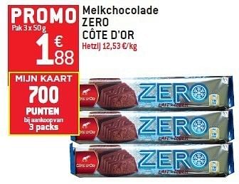 Promoties Melkchocolade zero côte d`or - Cote D'Or - Geldig van 15/02/2012 tot 21/02/2012 bij Match Food & More
