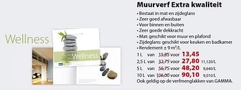 Promotions Muurverf extra kwaliteit - Produit maison - Gamma - Valide de 15/02/2012 à 27/02/2012 chez Gamma