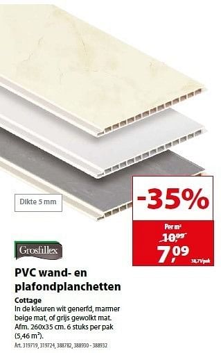 Promoties Pvc wand- en plafondplanchetten cottage - Grosfillex - Geldig van 15/02/2012 tot 27/02/2012 bij Gamma