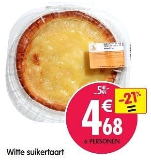 Promotions Witte suikertaart - Produit maison - Match - Valide de 15/02/2012 à 21/02/2012 chez Match