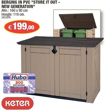Promoties Berging in pvc store it out - new generation - Keter - Geldig van 15/02/2012 tot 26/02/2012 bij Hubo