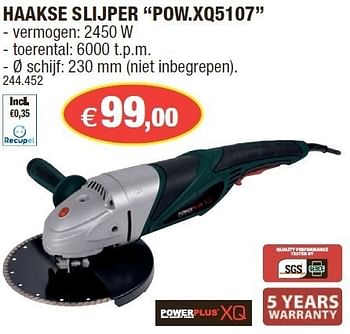 Promotions Haakse slijper pow.xq5107 - Powerplus - Valide de 15/02/2012 à 26/02/2012 chez Hubo