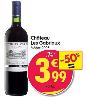 Promoties Château les gabriaux - Rode wijnen - Geldig van 15/02/2012 tot 21/02/2012 bij Match