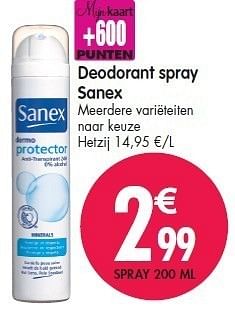 Promoties Deodorant spray sanex - Sanex - Geldig van 15/02/2012 tot 21/02/2012 bij Match