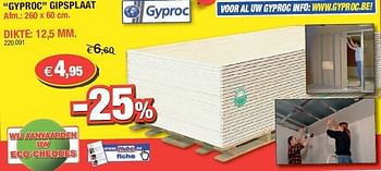 Promoties Gyproc gipsplaat - Gyproc - Geldig van 15/02/2012 tot 26/02/2012 bij Hubo