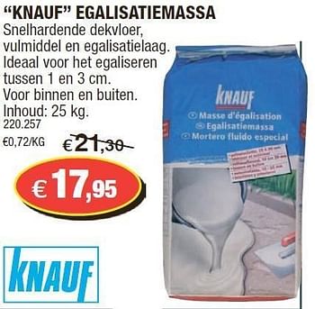 Promotions Knauf egalisatiemassa - Knauf - Valide de 15/02/2012 à 26/02/2012 chez Hubo
