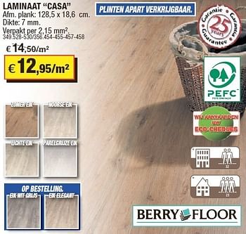 Promoties Laminaat casa - Berry Floor - Geldig van 15/02/2012 tot 26/02/2012 bij Hubo