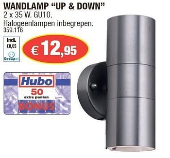 Promoties Wandlamp up & down - Prolight - Geldig van 15/02/2012 tot 26/02/2012 bij Hubo