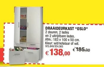 Promotions Draaideurkast oslo - Produit maison - Hubo  - Valide de 15/02/2012 à 26/02/2012 chez Hubo