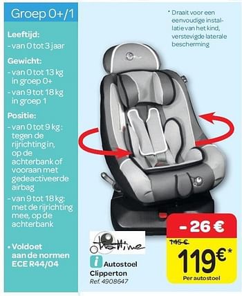 Promoties Autostoel clipperton - Huismerk - Carrefour  - Geldig van 15/02/2012 tot 27/02/2012 bij Carrefour