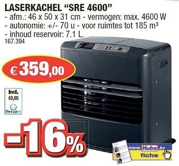 Promoties Laserkachel sre 4600 - Huismerk - Hubo  - Geldig van 15/02/2012 tot 26/02/2012 bij Hubo