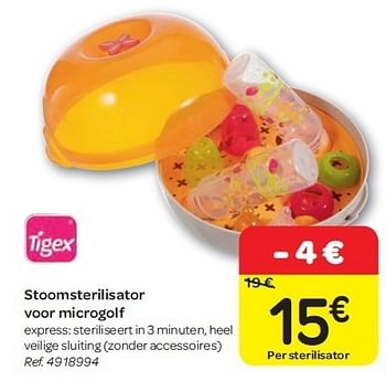 Promoties Stoomsterilisator voor microgolf - Tigex - Geldig van 15/02/2012 tot 27/02/2012 bij Carrefour