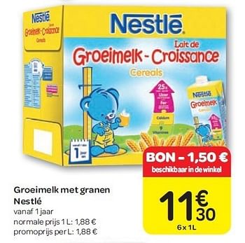Promoties Groeimelk met granen nestlé - Nestlé - Geldig van 15/02/2012 tot 27/02/2012 bij Carrefour