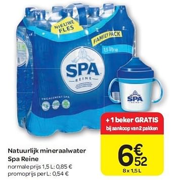 Promotions Natuurlijk mineraalwater spa reine - Spa - Valide de 15/02/2012 à 27/02/2012 chez Carrefour
