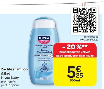 Promoties Zachte shampoo & bad nivea baby - Nivea - Geldig van 15/02/2012 tot 27/02/2012 bij Carrefour