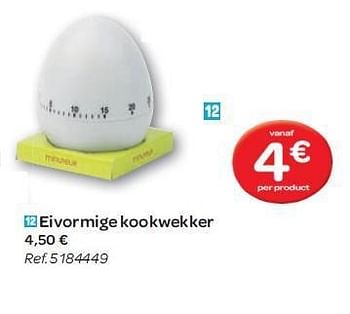 Promoties Eivormige kookwekker - Huismerk - Carrefour  - Geldig van 15/02/2012 tot 27/02/2012 bij Carrefour