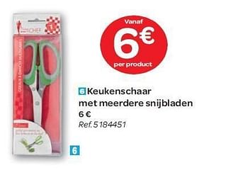 Promoties Keukenschaar met meerdere snijbladen - Huismerk - Carrefour  - Geldig van 15/02/2012 tot 27/02/2012 bij Carrefour