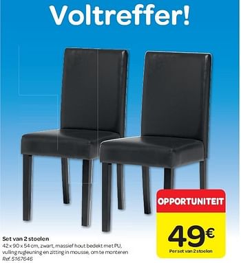 Promotions Set van 2 stoelen - Produit maison - Carrefour  - Valide de 15/02/2012 à 27/02/2012 chez Carrefour