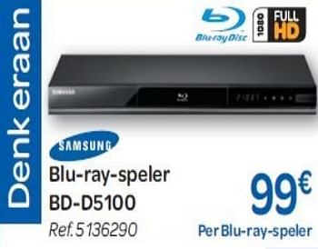 Promoties Blu-ray-speler bd-d5100 - Samsung - Geldig van 15/02/2012 tot 27/02/2012 bij Carrefour