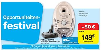 Promoties Stofzuiger met zak ro 4627 - Rowenta - Geldig van 15/02/2012 tot 27/02/2012 bij Carrefour
